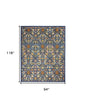 8' X 10' Blue Floral Power Loom Area Rug