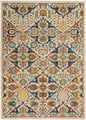 5' X 7' Ivory Floral Power Loom Area Rug