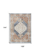 9' X 12' Ivory Oriental Power Loom Distressed Area Rug