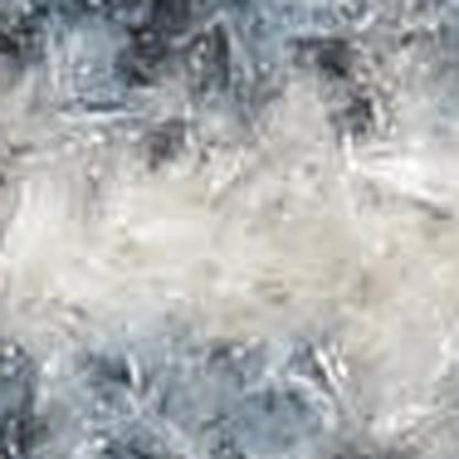 9' X 12' Blue and Ivory Oriental Power Loom Distressed Area Rug