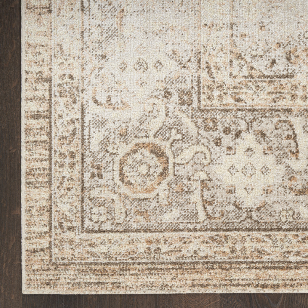 9' X 12' Beige Oriental Power Loom Area Rug