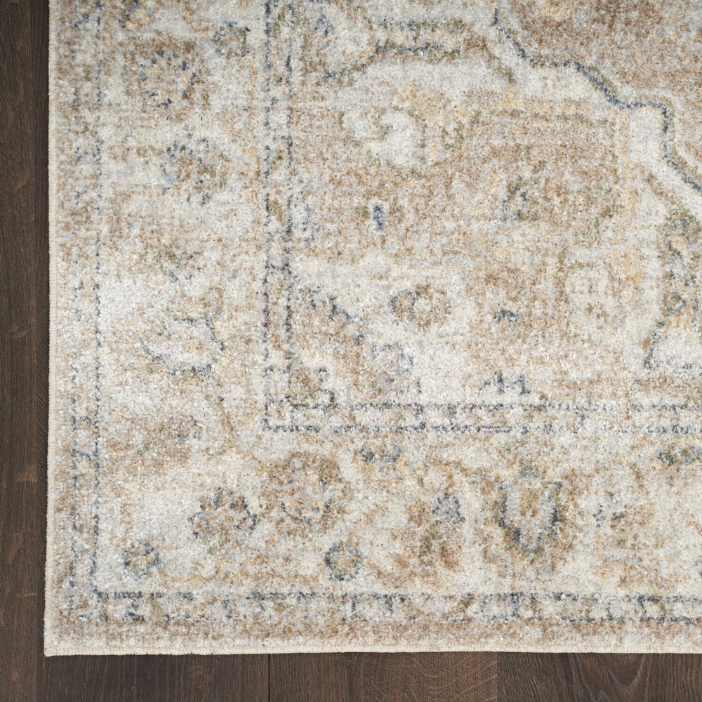 9' X 12' Beige Oriental Power Loom Area Rug
