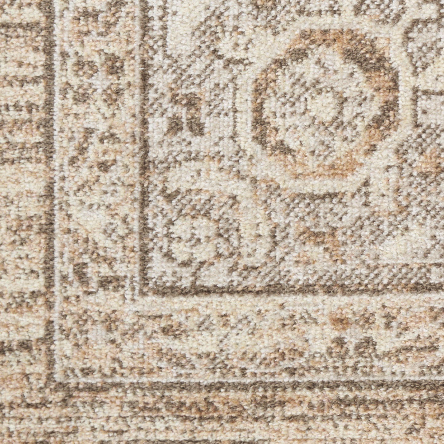 9' X 12' Beige Oriental Power Loom Area Rug