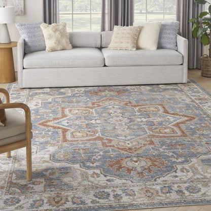 9' X 12' Gray Oriental Power Loom Area Rug