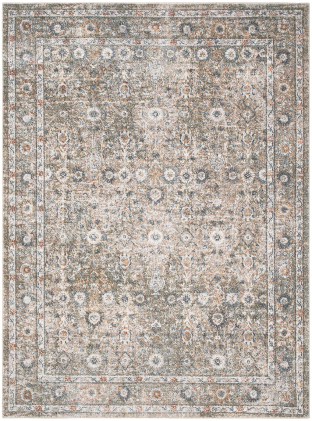 9' X 12' Gray Oriental Power Loom Area Rug