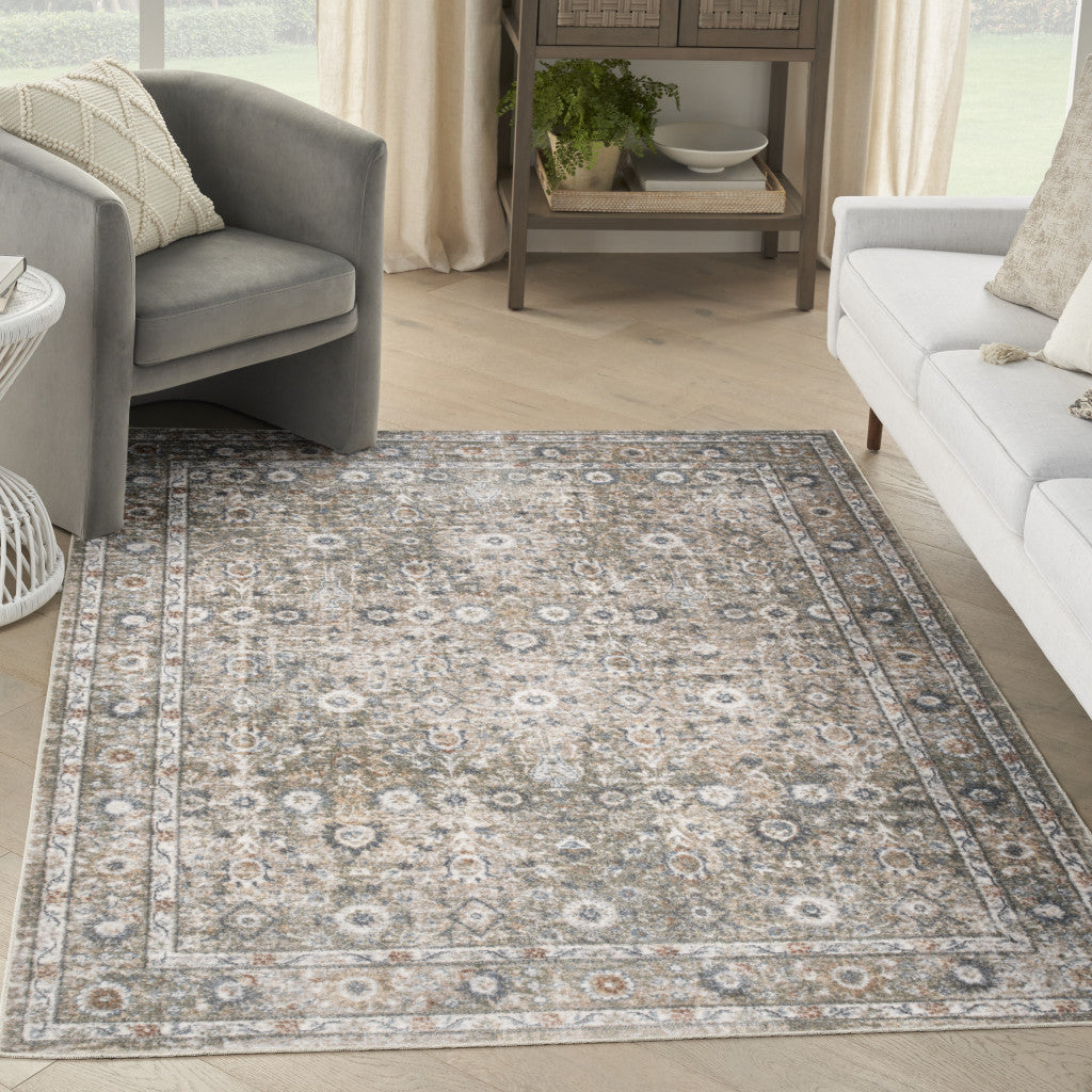 9' X 12' Gray Oriental Power Loom Area Rug