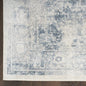 8' Blue Oriental Power Loom Distressed Washable Runner Rug