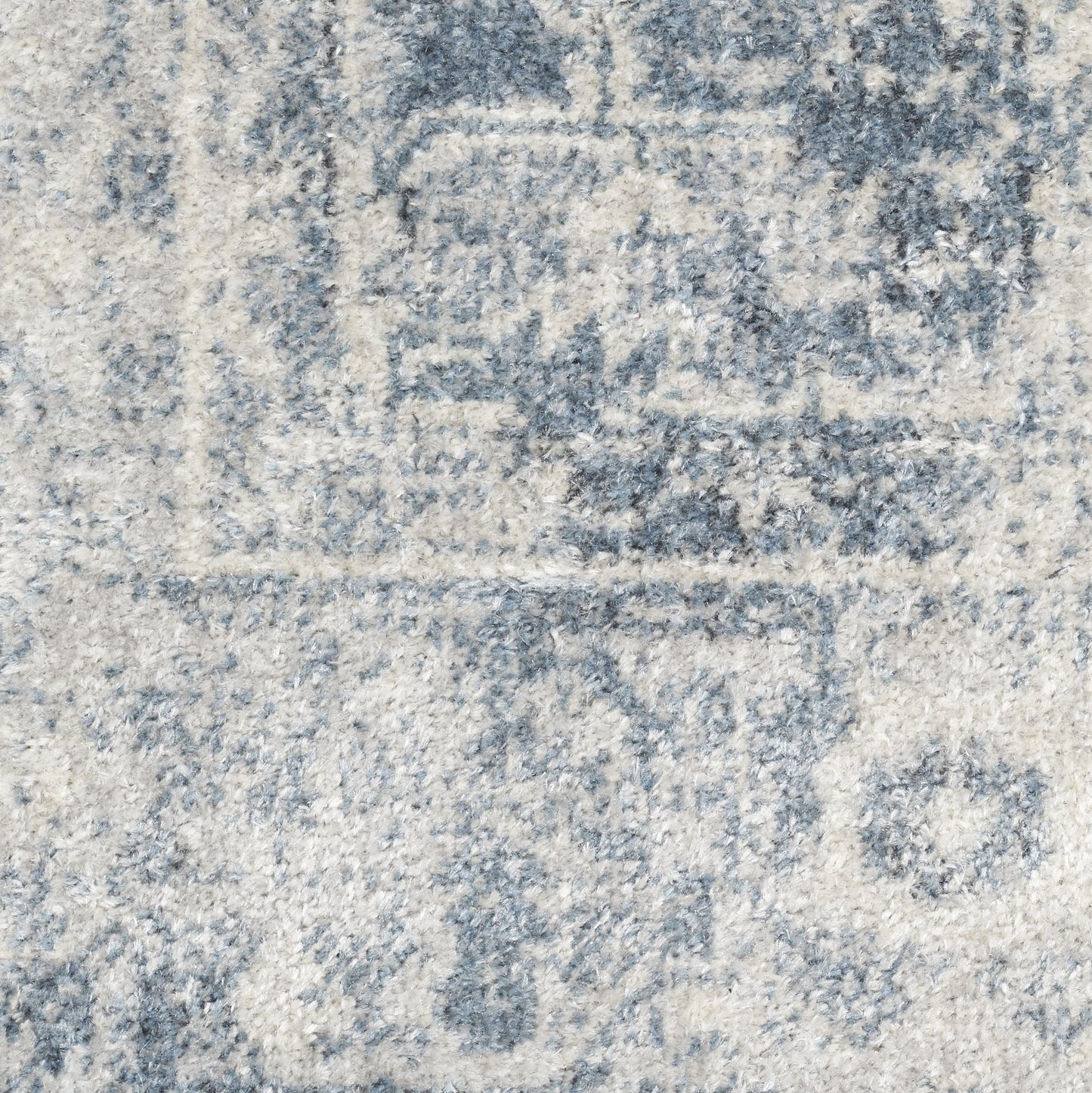 8' Blue Oriental Power Loom Distressed Washable Runner Rug