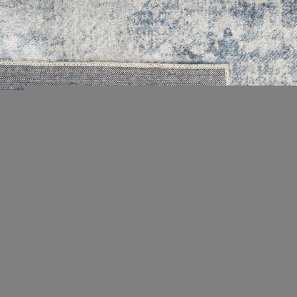 12' Blue Oriental Power Loom Distressed Washable Runner Rug