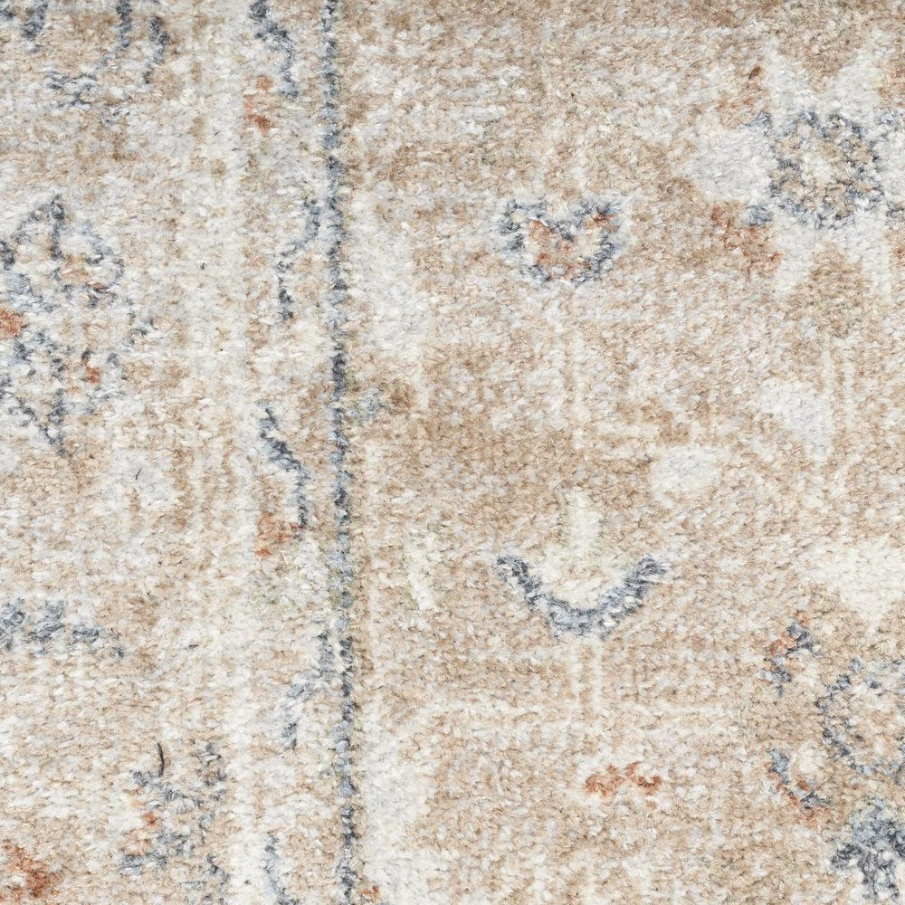 8' Sage Oriental Power Loom Distressed Washable Runner Rug