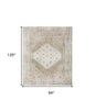 8' X 10' Sage Oriental Power Loom Distressed Washable Area Rug