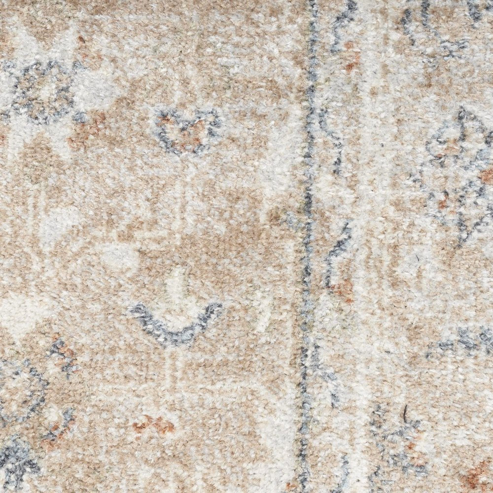 7' X 9' Sage Oriental Power Loom Distressed Washable Area Rug