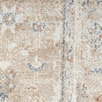 7' X 9' Sage Oriental Power Loom Distressed Washable Area Rug