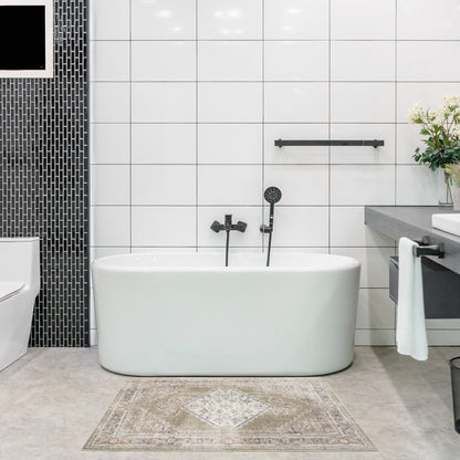 3' X 5' Sage Oriental Power Loom Distressed Washable Area Rug