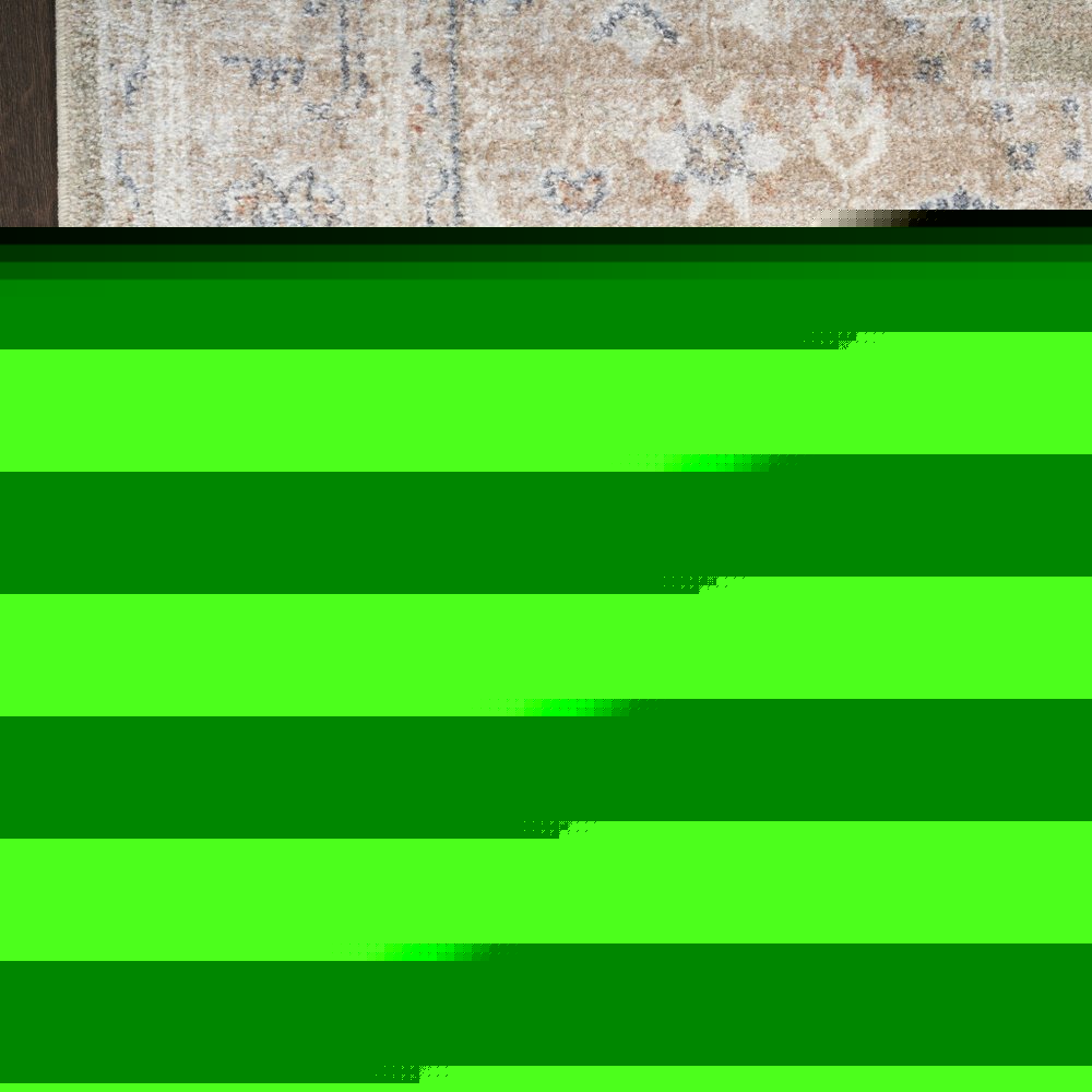 12' Sage Oriental Power Loom Distressed Washable Runner Rug