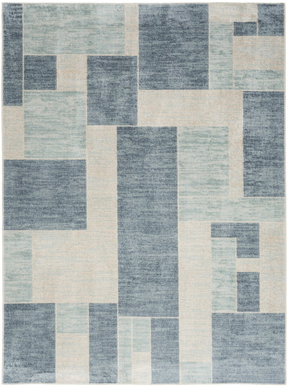 5' X 7' Gray Oriental Power Loom Distressed Washable Area Rug