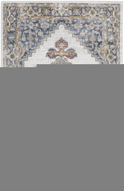 3' X 5' Gray Oriental Power Loom Distressed Washable Area Rug