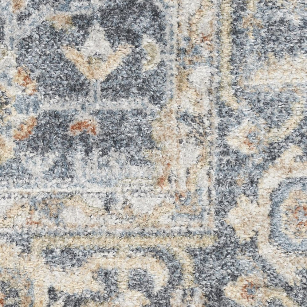 3' X 5' Gray Oriental Power Loom Distressed Washable Area Rug