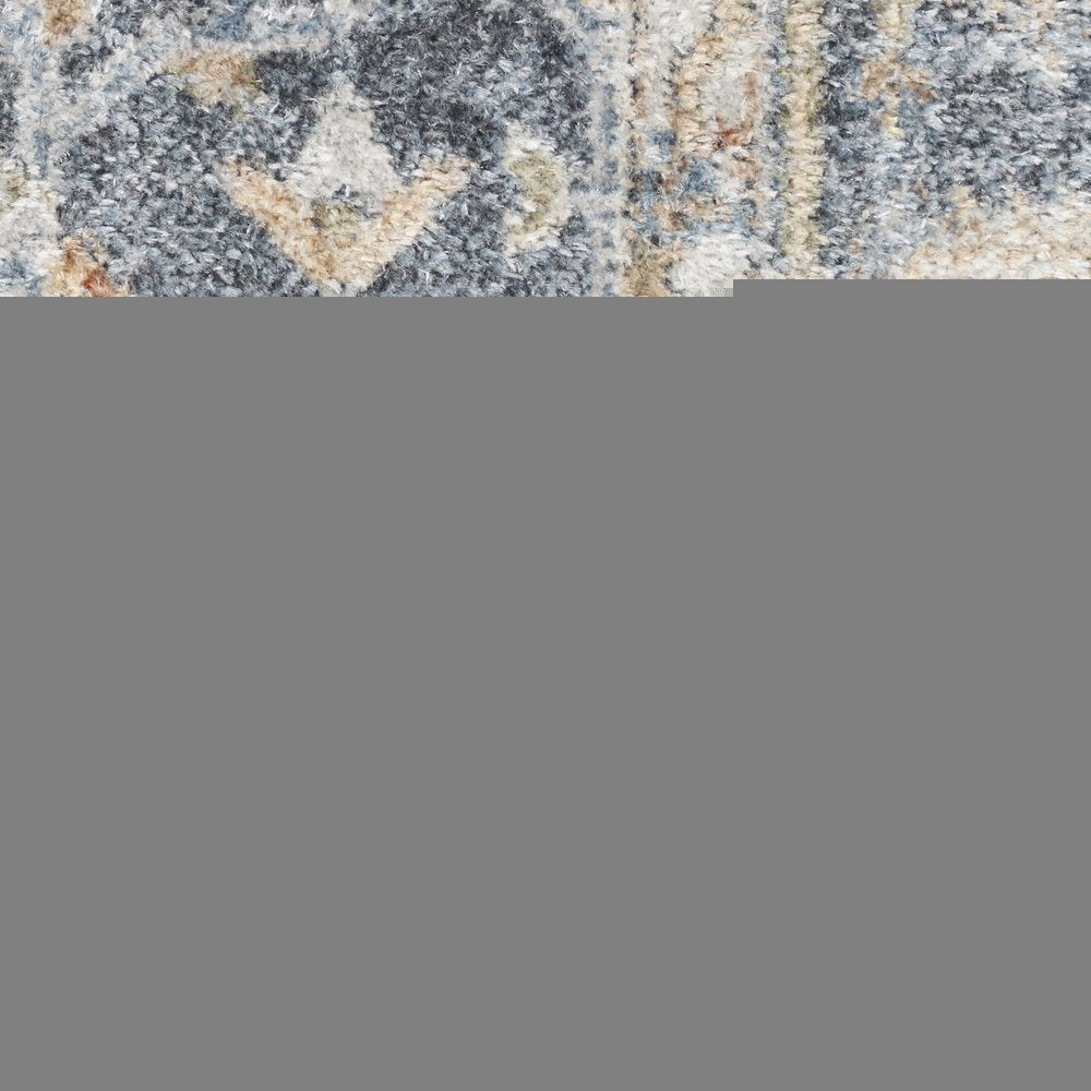 3' X 5' Gray Oriental Power Loom Distressed Washable Area Rug