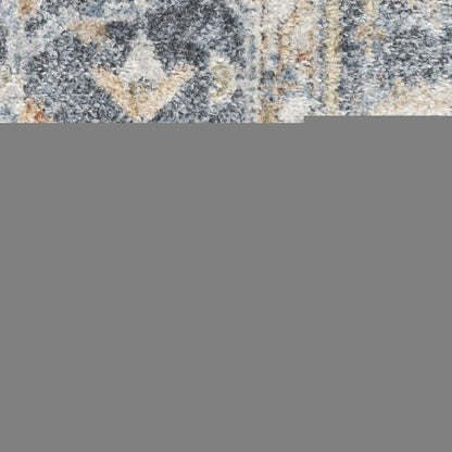 3' X 5' Gray Oriental Power Loom Distressed Washable Area Rug