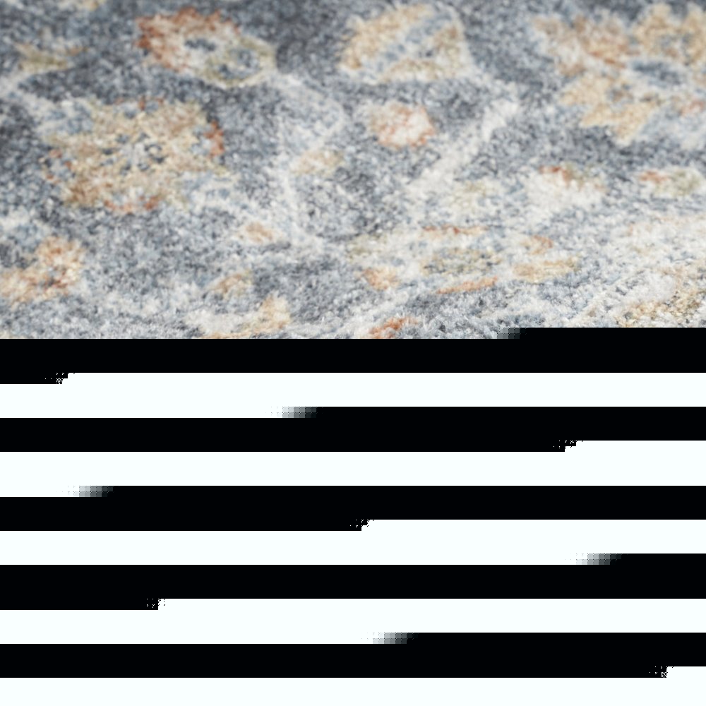 3' X 5' Gray Oriental Power Loom Distressed Washable Area Rug