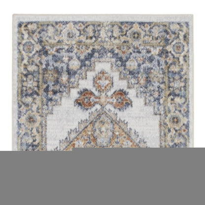 10' Gray Oriental Power Loom Distressed Washable Runner Rug
