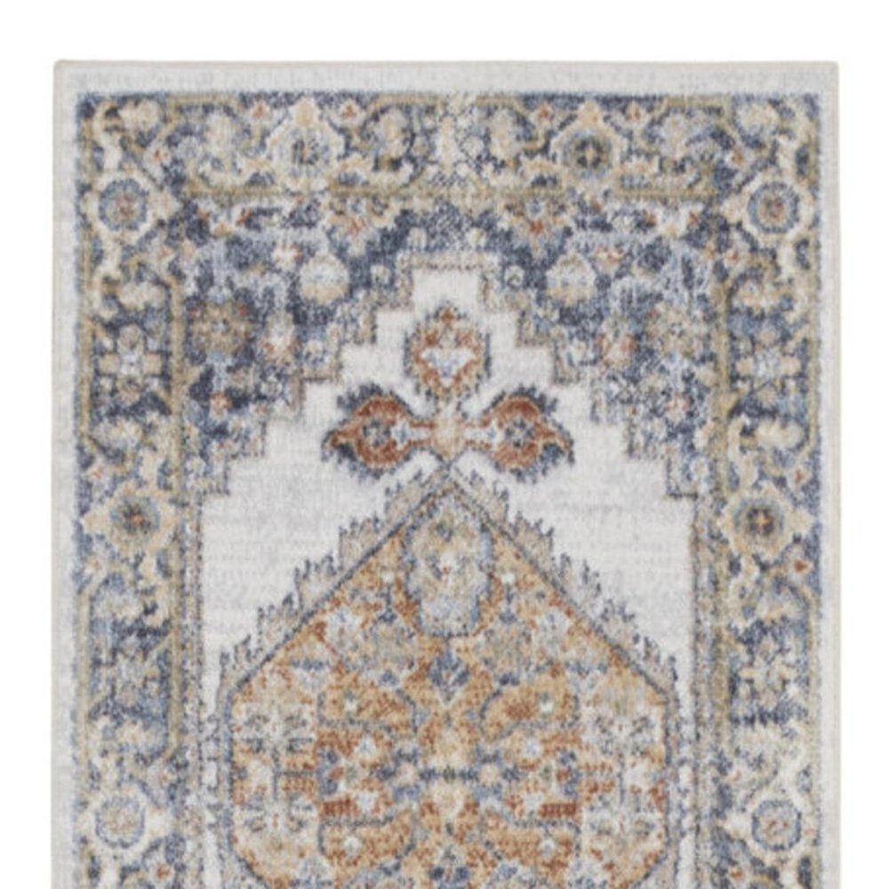 10' Gray Oriental Power Loom Distressed Washable Runner Rug