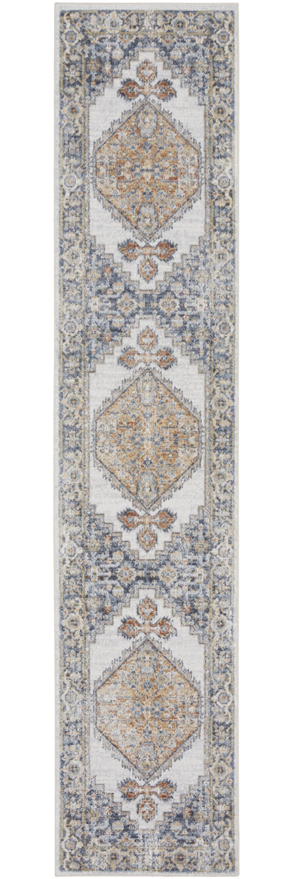 10' Gray Oriental Power Loom Distressed Washable Runner Rug