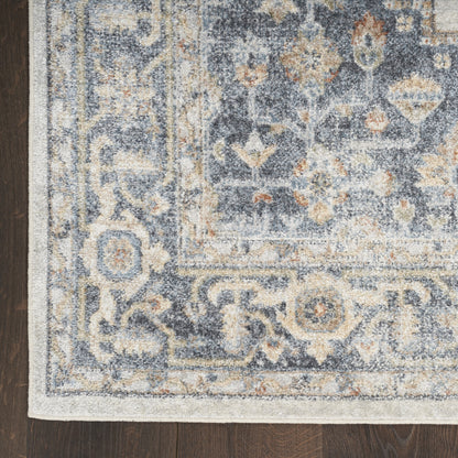 10' Gray Oriental Power Loom Distressed Washable Runner Rug