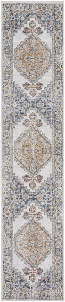 10' Gray Oriental Power Loom Distressed Washable Runner Rug