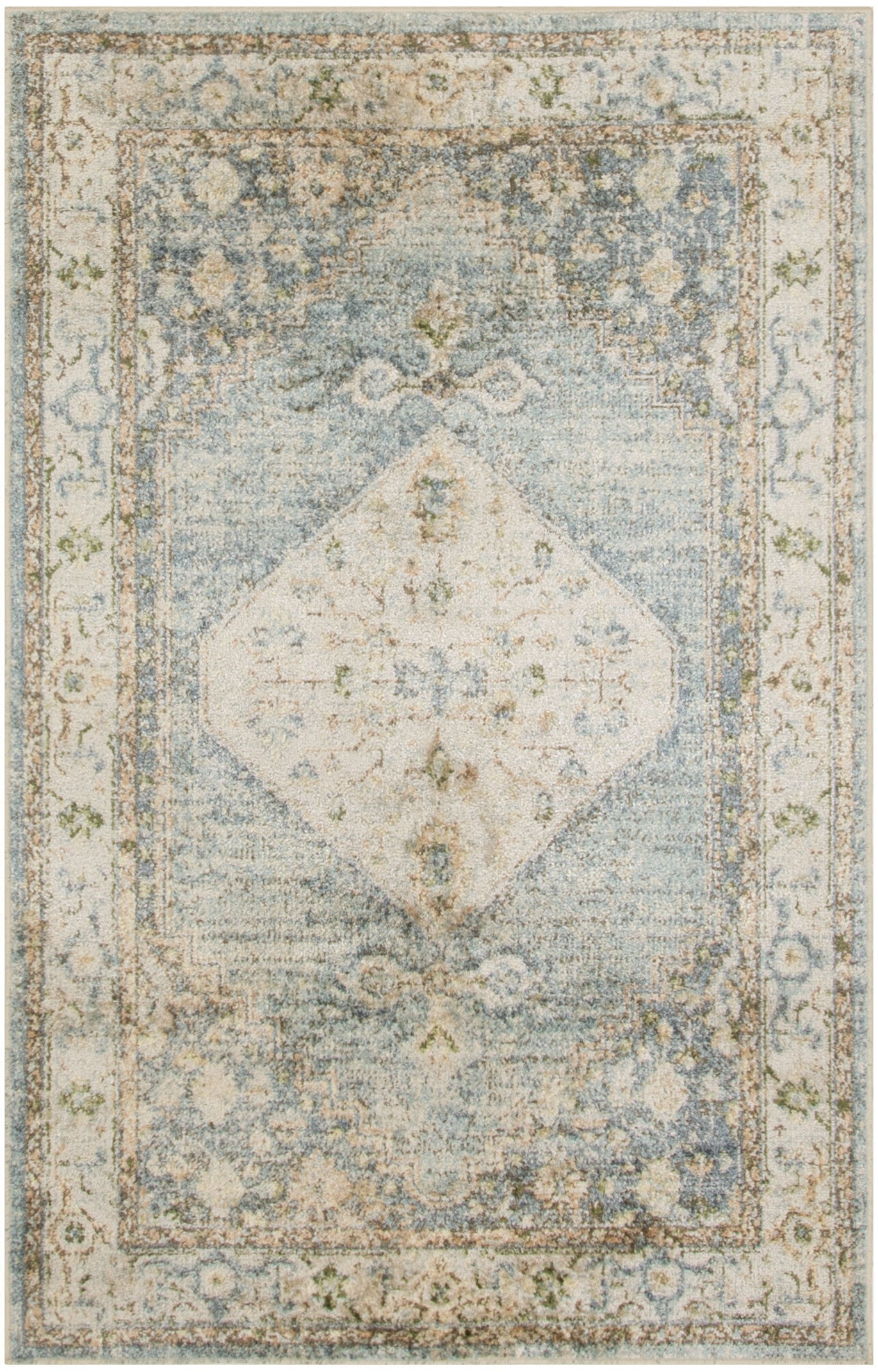 7' X 9' Gray Oriental Power Loom Distressed Washable Area Rug