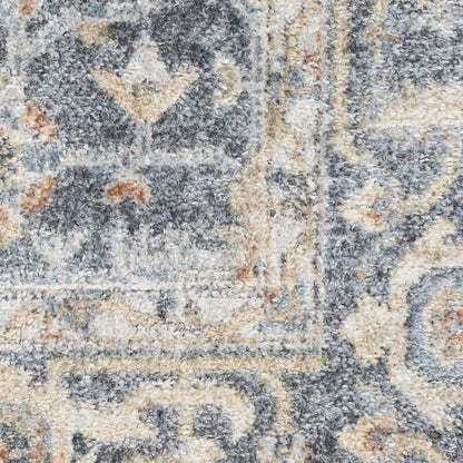 7' X 9' Gray Oriental Power Loom Distressed Washable Area Rug