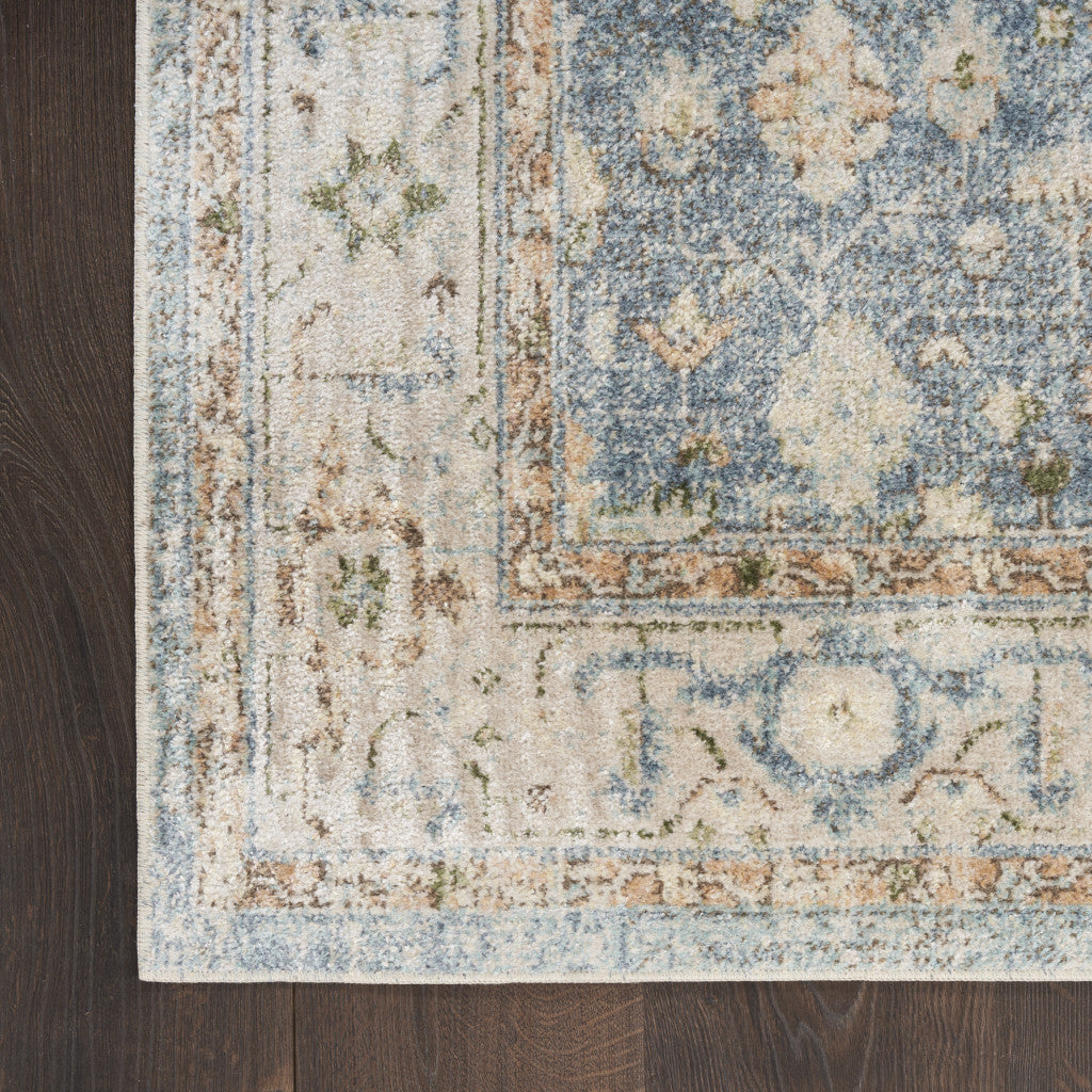 7' X 9' Gray Oriental Power Loom Distressed Washable Area Rug