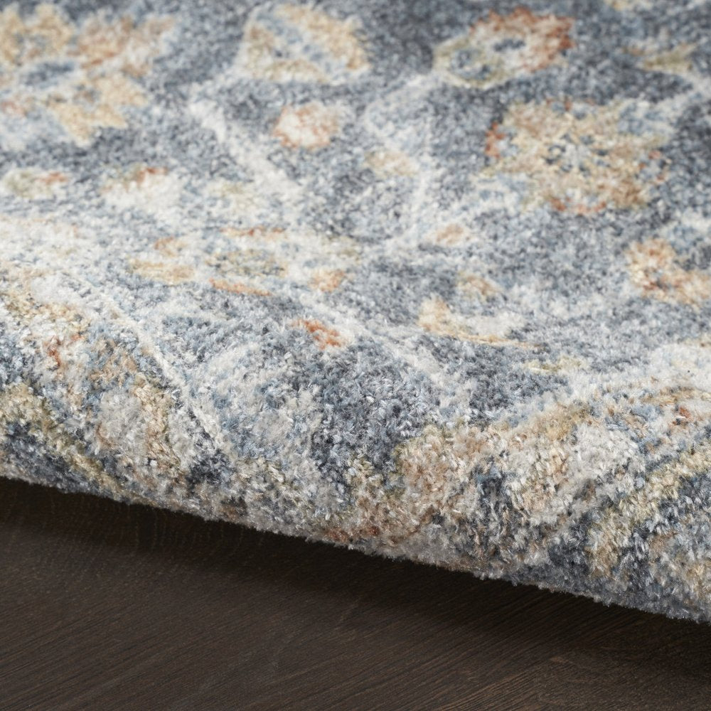 7' X 9' Gray Oriental Power Loom Distressed Washable Area Rug