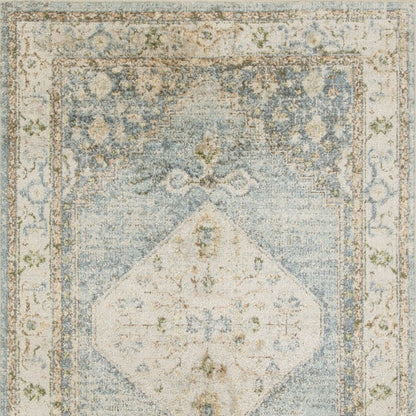 7' X 9' Gray Oriental Power Loom Distressed Washable Area Rug