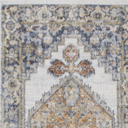 12' Gray Oriental Power Loom Distressed Washable Runner Rug