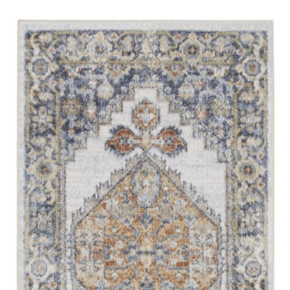 12' Gray Oriental Power Loom Distressed Washable Runner Rug