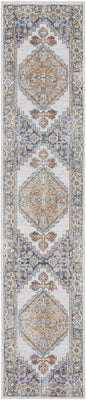 12' Gray Oriental Power Loom Distressed Washable Runner Rug