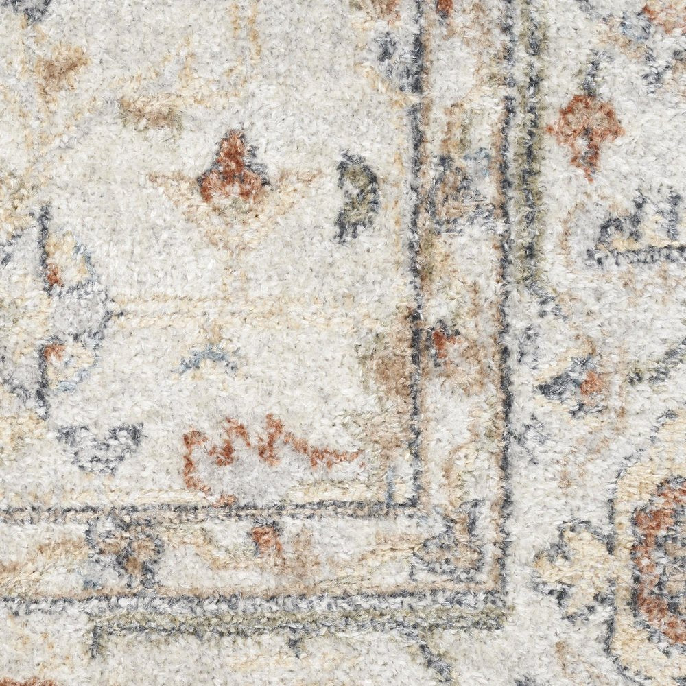 7' X 9' Gray Oriental Power Loom Distressed Washable Area Rug