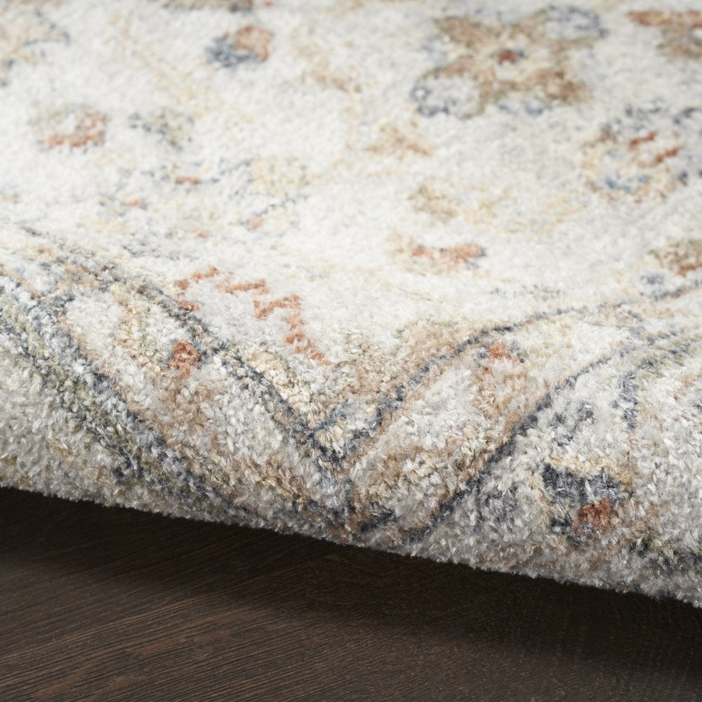 7' X 9' Gray Oriental Power Loom Distressed Washable Area Rug