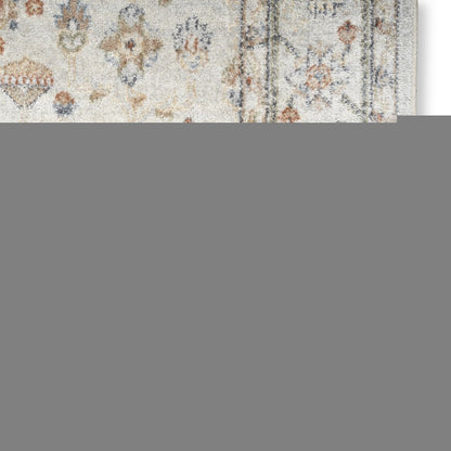 7' X 9' Gray Oriental Power Loom Distressed Washable Area Rug
