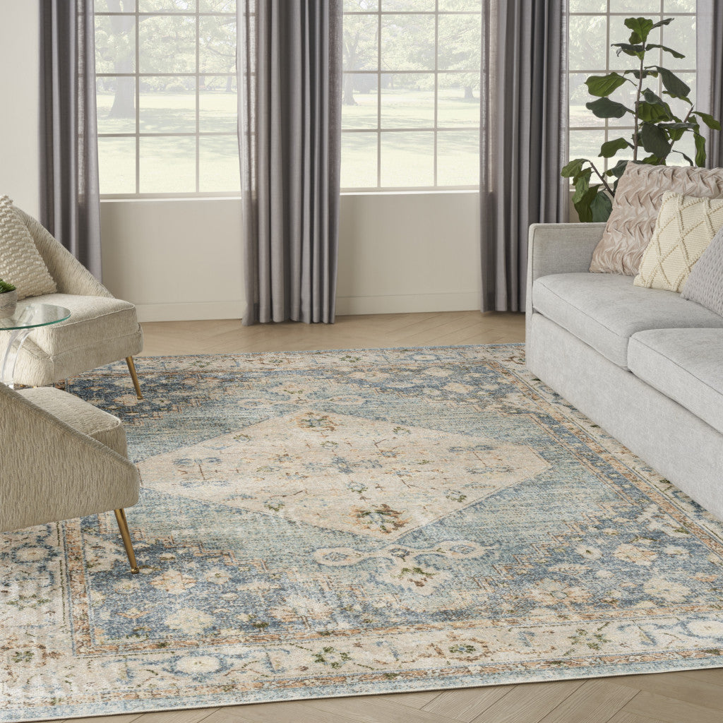 4' X 6' Gray Oriental Power Loom Distressed Washable Area Rug