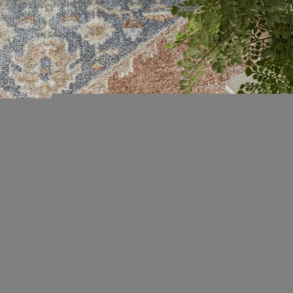 4' X 6' Gray Oriental Power Loom Distressed Washable Area Rug