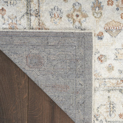 5' X 7' Gray Oriental Power Loom Distressed Washable Area Rug