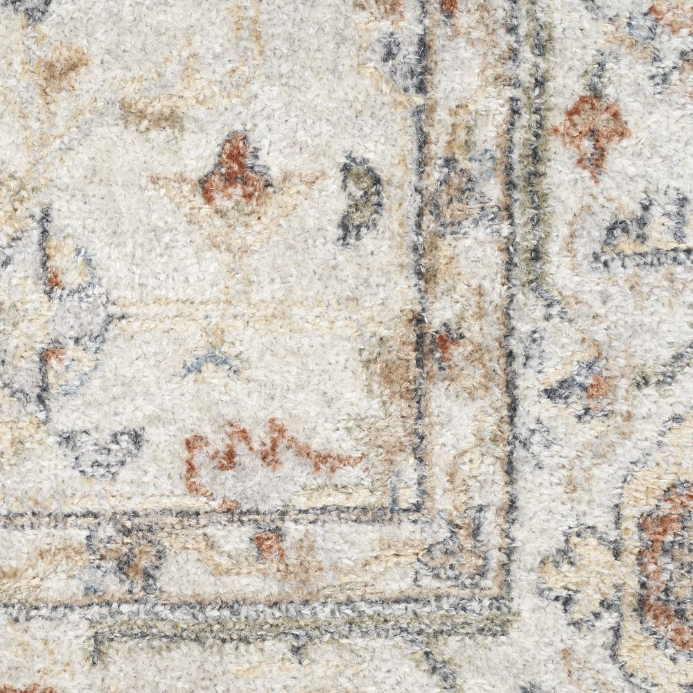 5' X 7' Gray Oriental Power Loom Distressed Washable Area Rug