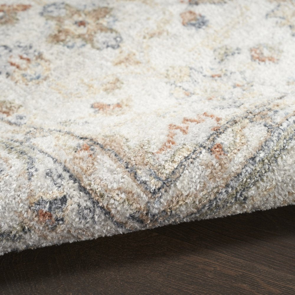 5' X 7' Gray Oriental Power Loom Distressed Washable Area Rug