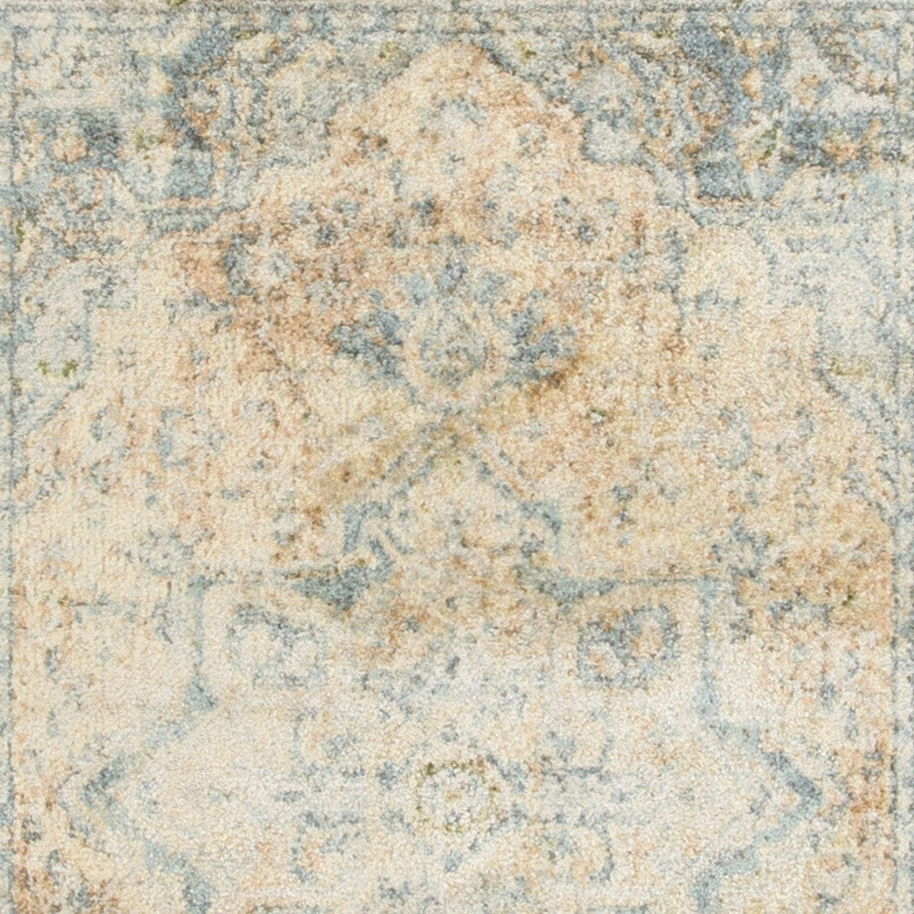 5' X 7' Gray Oriental Power Loom Distressed Washable Area Rug