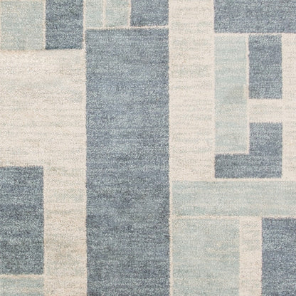 8' X 10' Denim Blue Oriental Power Loom Distressed Washable Area Rug