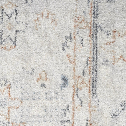 7' X 9' Light Blue Oriental Power Loom Distressed Washable Area Rug