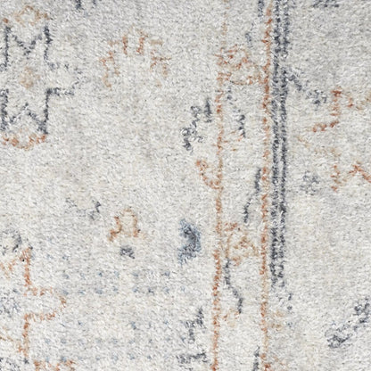 7' X 9' Light Blue Oriental Power Loom Distressed Washable Area Rug